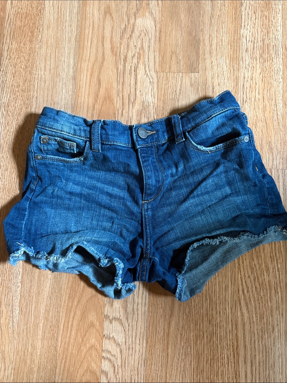 DL1961 Girls Blue Denim Frayed Hem Shorts